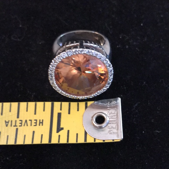 Citrine & Diamond Halo Statement Ring - Picture 8 of 9